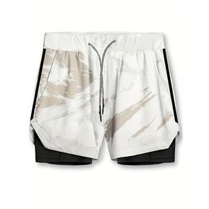 Shorts de sport respirants pour homme, taille élastique, camouflage, séchage rapide, légers, pour la course à pied et l'entraînement en salle de sport - Product Image 1