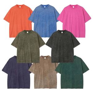 Usine en gros vintage lavage à l'acide t-shirt 100% coton unisexe hommes surdimensionné t-shirt - Product Image 1