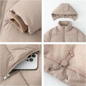 Veste d'hiver réversible coupe-vent pour femme, grande taille, longue, matelassée, légère, séchage rapide, respirante, de haute qualité, avec poche kangourou - Product Image 6