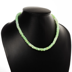 สร้อยคอลูกปัดสีเขียวโอปอลแตงโมเรียบพร้อมสร้อยคอทำด้วยมือพลอยลูกปัดโอปอลเครื่องประดับสร้อยคอสำหรับผู้หญิง - Product Image 6