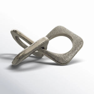 Sculpture élégante en aluminium poli plaqué argent, art moderne, idéale pour les mariages, les fêtes et la décoration intérieure du salon. - Product Image 5