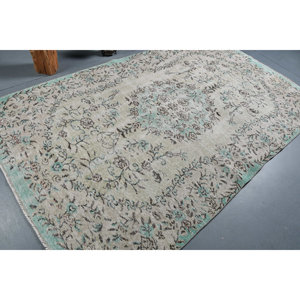 Alfombra turca Vintage de 5,7x9,3 pies, tejido plano azul y blanco, retales de lana para decoración para sala de estar, respaldo de látex - Product Image 2