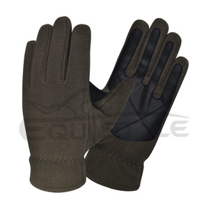 Gants de chasse en polaire vert olive paume en cuir imperméable Logo personnalisé vente en gros gants de sécurité pour l'hiver en plein air - Product Image 1