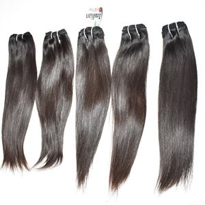 100% cuticule alignée Double trame Machine faisceaux de cheveux humains brut droit vierge indien couleur naturelle Extensions noires à vendre - Product Image 5