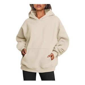 Sudadera con capucha de algodón de lana bordada en 3D con hombros caídos de gran tamaño de alta calidad para mujer, logotipo personalizado para ropa de calle de invierno - Product Image 5