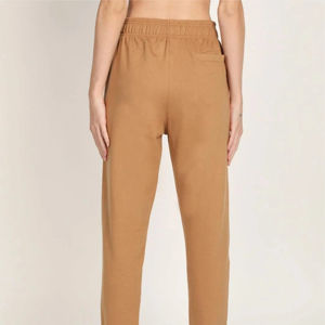 Pantalones Deportivos de Mujer para Invierno, Color Sólido, Cintura Alta con Cordón, Estilo Urbano, 100% Algodón, Talla Grande, Pierna Recta - Product Image 2