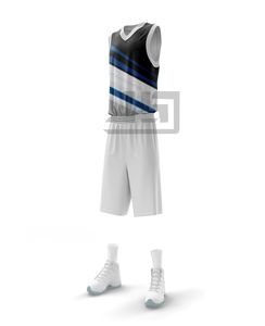 Ensemble de maillot et short de basketball personnalisé imprimé, respirant et anti-humidité en polyester pour l'entraînement et les matchs des équipes - Product Image 4
