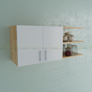 Armoire de cuisine murale compacte et moderne en bois à 2 portes avec portes en MDF, installation facile, 120x35x50cm - Product Image 2