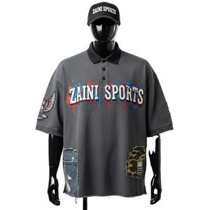 Polo para Hombre de Alta Calidad, Algodón de 230 GSM, Duradero, Sensación Suave, Diseño de Paneles Grises, Logotipo Personalizado Impreso - Product Image 1