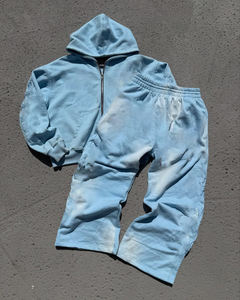 Custom <b>Vintage</b> Streatwear Heavy Weight <b>Zip</b> <b>up</b> Jacket Dtg Print Zipper French Terry Acid Wash Distressed <b>Hoodie</b> - Product Image 2