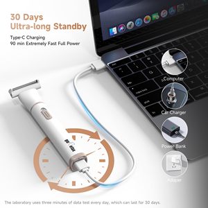 Rasoir électrique rechargeable USB pour femmes, lame unique, peignes de précision, épilateur facial pour le bikini, les aisselles et le nez - Product Image 4