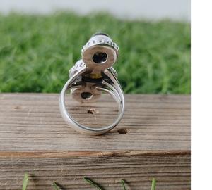 Triple Labradorite Gemstone <b>Ring</b> 925 Sterling <b>Silver</b> Handmade Boho Style Jewelry Big Size Blue Stone <b>Statement</b> <b>Ring</b> Elegant - Product Image 4