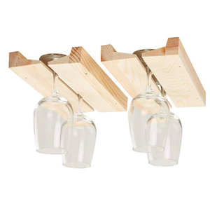 Support mural en bois pour verres à vin à suspendre sous l'armoire - Product Image 4