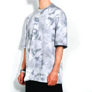 T-shirt vintage surdimensionné délavé à l'acide pour hommes, 100% coton, tissu tricoté épais, motif solide, T-Shirt homme de créateur - Product Image 6