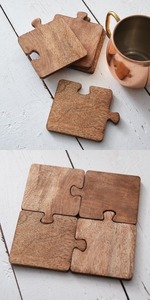 Wooden Coaster set Wooden Coaster set Handmade wooden coasters Natural wood - Product Image 3