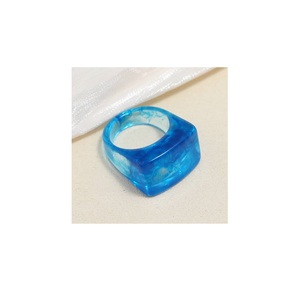 <b>Epoxy</b> <b>Resin</b> Finger Ring Blue Color Wholesale Exporter Best <b>Price</b> Classic Style <b>Resin</b> Finger Ring Customize Color Hot Selling - Product Image 1