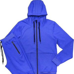 Chándales de algodón 100% para hombre de alta calidad de fabricación profesional, entrenamiento de gimnasio, ropa deportiva cómoda de invierno con capucha y cremallera - Product Image 1