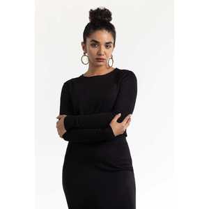 Suéter Corto Básico de Punto para Mujer, Estilo Vintage Negro con Botones y Rayas, Bordado Parcial 224-216-305, Top Casual para Otoño - Product Image 4