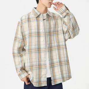 เสื้อเชิ้ตผู้ชายลำลองผ้าเนื้อนุ่มใส่สบาย แขนยาว ระบายอากาศได้ดี ผลิตจากผ้าฝ้าย 100% สำหรับฤดูร้อน - Product Image 5