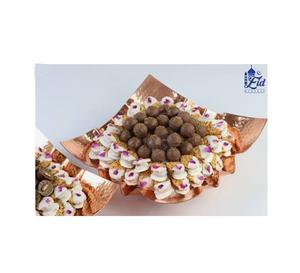 Plats de service à chocolat en métal martelé fait à la main, bol à chocolat couleur or au design moderne pour fournisseurs grossistes - Product Image 2