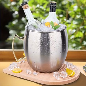 Cubos de Hielo de Acero Inoxidable de Primera Calidad con Asas Laterales, Diseño Aislado para Fiestas y Entretenimiento en Bares con Estilo - Product Image 4