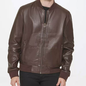 Veste en cuir à manches longues pour hommes, col montant, design de mode personnalisable, tissu en toile de haute qualité pour l'hiver, meilleur prix sur le devant - Product Image 6