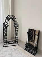 Ornement de table en bois acrylique doré de grande taille pour le Ramadan, Eid Mubarak, arche de mosquée islamique, plaque, fournitures de fête à domicile, support de bureau