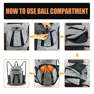 Mochila deportiva impermeable para fútbol, béisbol, baloncesto, fútbol, voleibol, compartimento para ordenador portátil, Material de malla con forro de poliéster - Product Image 6