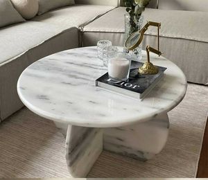 โต๊ะกาแฟหินอ่อนสำหรับการตกแต่งภายในบ้านที่หรูหราคุณสมบัติการตกแต่งที่สวยงามหรูหราทันสมัย - Product Image 5