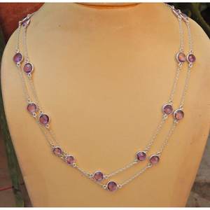 Collier en argent sterling 925 fait à la main avec lunette en améthyste naturelle pendentif de mode bijoux cadeau pour les femmes - Product Image 4