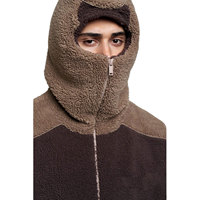 Sweat à capuche Sherpa Ninja masqué en polaire douce et chaude pour l'hiver, avec logo personnalisé, motif dessin animé, col montant et fermeture éclair intégrale sur le devant