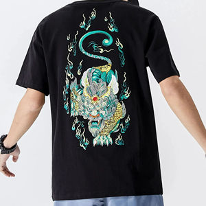 Camisetas Bordadas de Algodón 100% de Alta Calidad para Hombre, Totalmente Personalizables, Manga Corta, Cuello Redondo, Camiseta Bordada Personalizada - Product Image 5