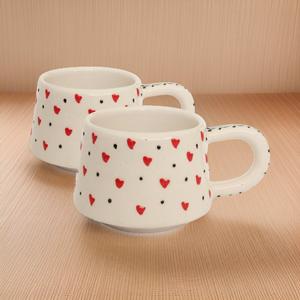 Tazza classica con cuore rosso da 2 confezioni İlbay Seramik - Product Image 2