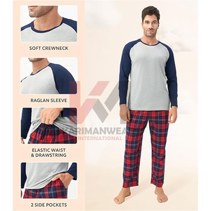 Conjunto de pijama de verano para hombre, ropa de dormir de algodón de manga corta, conjunto de descanso suave y ligero con bolsillos, ropa de dormir transpirable para clima cálido - Product Image 4