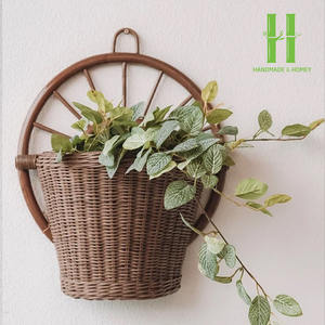 MÁS VENDIDO: Cesta de pared para plantas, cestas colgantes azules para plantas de interior, macetas de mimbre, cajas para plantas, para flores, estilo antiguo, para exteriores - Product Image 4
