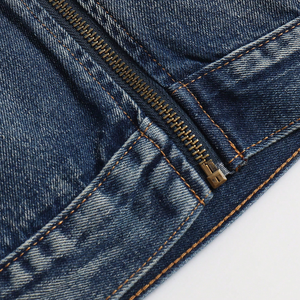 Veste en jean vintage pour homme OEM, veste ajustée tendance avec lavage délavé - Product Image 5