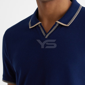 Polo en jersey respirant pour homme Motif solide ODM Fourniture Méthode de tissage teint uni - Product Image 4