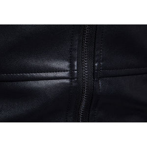 เสื้อโค้ทหนังสีดำกันน้ำสำหรับผู้ชายเสื้อแจ็กเก็ตหนังและเสื้อโค้ทหนังลำลองสำหรับขี่มอเตอร์ไซค์ - Product Image 3