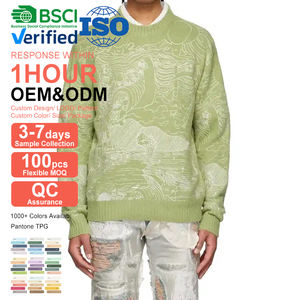 Pull en jacquard surdimensionné pour homme CY 2022, manches longues, col rond, pull d'hiver, vente chaude, produit ODM - Product Image 5