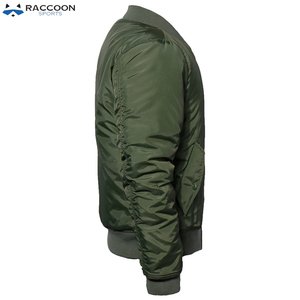 Men's Winter Satin Baseball <b>Jacket</b> Raccoon Sports Full Sleeve Custom Logo Zipper Closure Canvas Fabric <b>Waterproof</b> Breathable - Product Image 2
