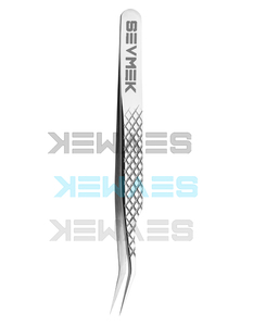 Pinzas profesionales para recoger pestañas con punta de fibra, ranuras antideslizantes, pinzas de volumen de pestañas, aplicador de pestañas de Sevmek Surgical - Product Image 3