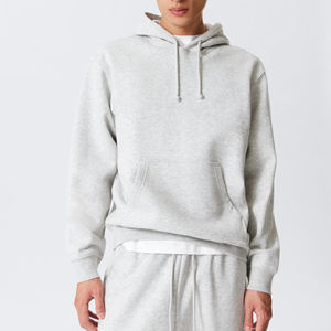Sweat à capuche oversize en molleton 100% coton écologique de haute qualité, uni, à épaules tombantes, pour homme, 2026 - Product Image 1