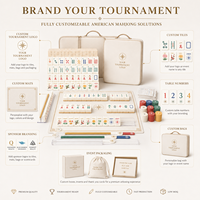 Maßgefertigtes Amerikanisches Mahjong-Turnierset aus Acryl für 4 Spieler mit Spielsteinen, Matten und Gestellen für Clubs, Ligas und Events im Großhandel