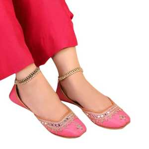 OEM Traditional <b>Khussa</b> Women's Leather <b>Shoes</b> New Design Plain Solid Color Lightweight Flat Trendy Casual Party Wear Comfortable - Product Image 1