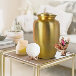 Golden Elegance Modern American Solid Brass Cremation Urn Customized Color Sizes Durable Design for Home Use Wholesale Prices - Product Image 1