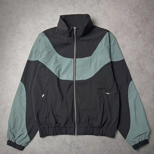 Vente en gros label privé combinaison de jogging deux pièces 100% coton respirant coupe-vent survêtement en nylon infroissable - Product Image 5