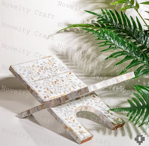 Madre perla ajustable Corán Biblia Antorcha Bastidores Mezquita de madera Corán Estante Titulares de libros - Product Image 6