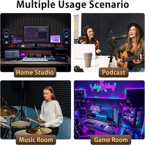 36 Tấm Panel Âm Học 30*30cm Hình Kim Tự Tháp, Tấm Xốp Cách Âm Cho Tường, Tấm Xốp Âm Học Màu Đen Mật Độ Cao - Product Image 6