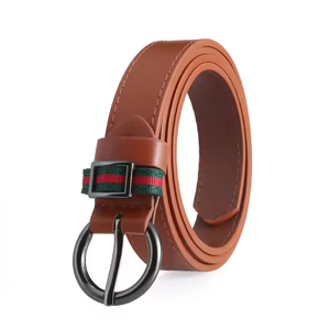Ceinture décontractée en cuir véritable réglable en alliage noir à transfert thermique - GENTS GARB Respirante et durable - Product Image 2