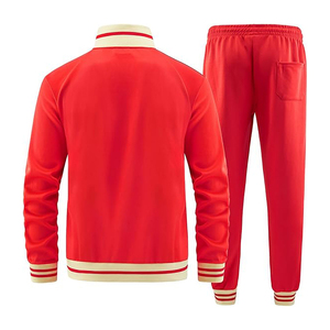 Ensemble de survêtement pour homme athlétique en tissu polyester avec fermeture éclair intégrale, tenue décontractée pour l'entraînement et le jogging - Product Image 3